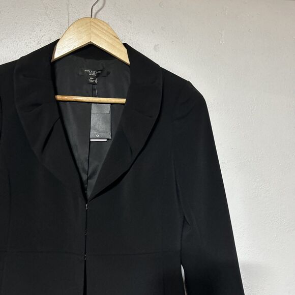 Ann Taylor Petite Womens Business Blazer Jacket Sz. 0 Black Career Suit NWT $218 - Picture 4 of 15